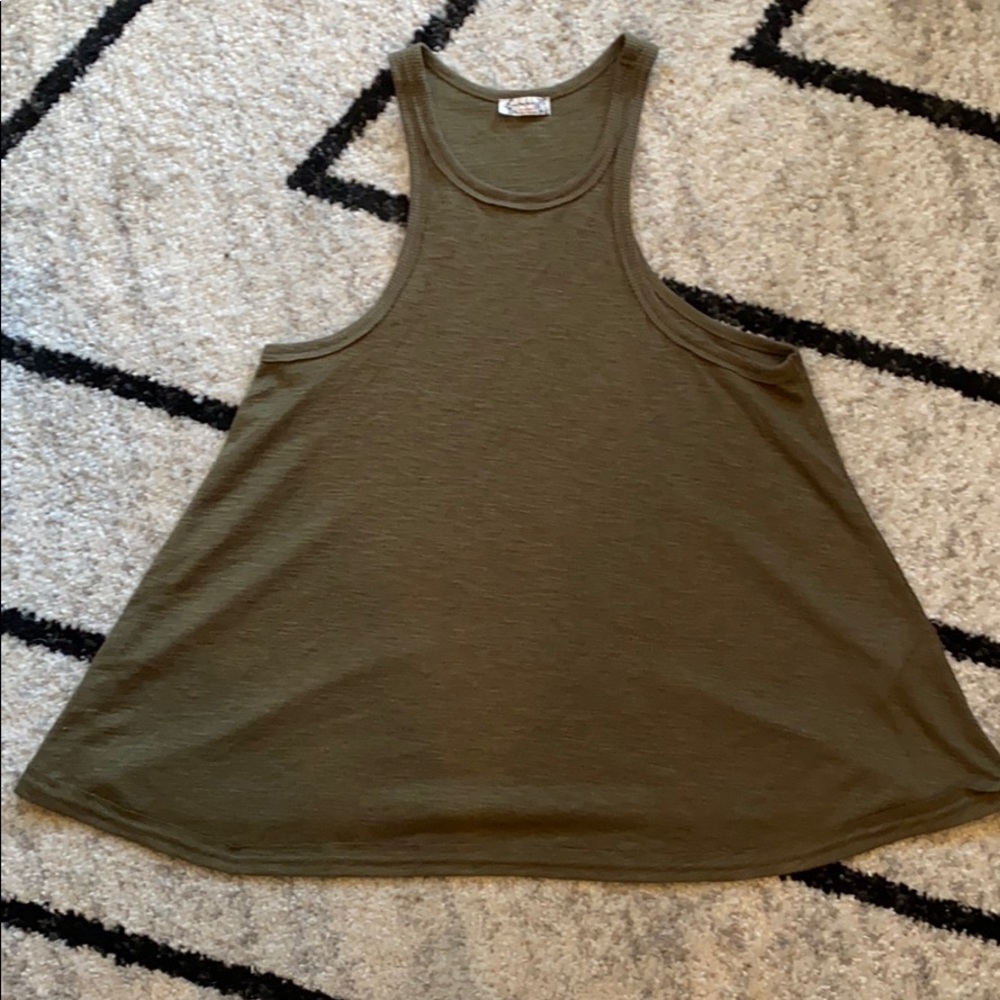 Free people size xs olive green flowy tank